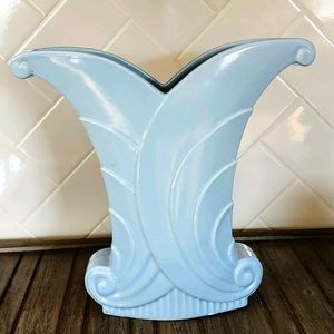 Pastel Blue Art Deco/Nouveau Ceramic Vase
